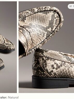 G.H. Bass & Co. Natural Snake-Print Loafers